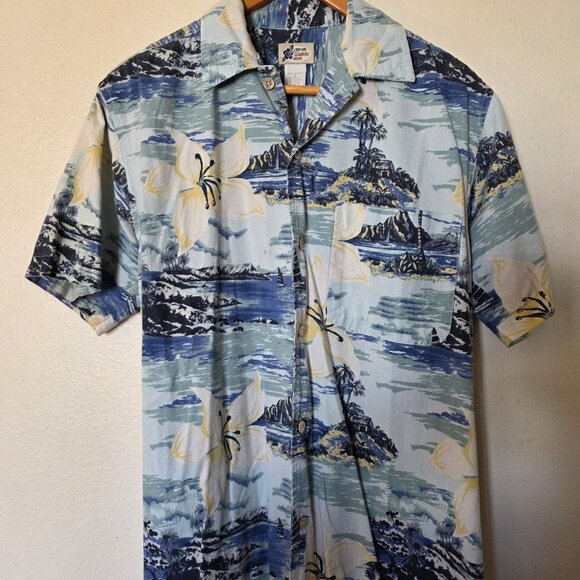 Vintage Cherokee Waikiki Wear Hawaiian Aloha Shirt Men’s Small Blue Floral - Picture 7 of 11